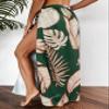 MEGCI Leaf Print Knot Side Cover Up Skirt view 2