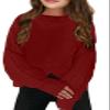INFULEIMU Girls Sweaters Crewneck Long Sleeve Kids Sweater Fall Winter Chunky Knit Pullover Jumper 5-14 Red view 1