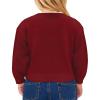 INFULEIMU Girls Sweaters Crewneck Long Sleeve Kids Sweater Fall Winter Chunky Knit Pullover Jumper 5-14 Red view 3
