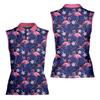 Tropical Flamingo Sleeveless Polo Shirt for Women, Summer Sports Athletic Tennis Golf Shirts Quick Dry Outdoor Sports view 1