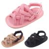 Summer Children Infant Toddler Shoes Girls Sandals Flat Bottom Lightweight Li Linen Woven Upper Soft Baby Walking Shoes view 2