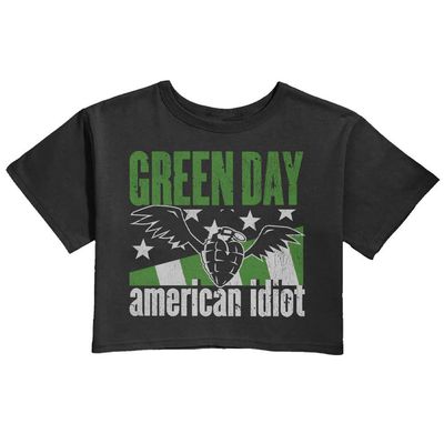 Green Day Crop Top T Shirt American Idiot Wings Band Logo Official Womens Size S