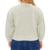 INFULEIMU Girls Sweaters Crewneck Long Sleeve Kids Sweater Fall Winter Chunky Knit Pullover Jumper 5-14 White view 3