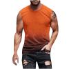 Hawaiian Shirts for Men 2023 Classic Fit Crew Neck Sleeveless Gradient Color Tank Tops Summer Causal Muscle Shirt Beach Shirts for Men 3xlt Orange M view 1
