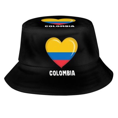 Cute Colombia Flag Bucket Hats Summer Travel Beach Sun Hat Outdoor Colombian Cap Unisex Women Men