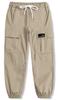 Cromoncent Girl's Women's Cargo Pants Elastic Waist Lightweight Outdoor Jogger Pants Khaki 2XL
