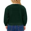 INFULEIMU Girls Sweaters Crewneck Long Sleeve Kids Sweater Fall Winter Chunky Knit Pullover Jumper 5-14 Green view 3
