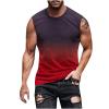 Hawaiian Shirts for Men 2023 Classic Fit Crew Neck Sleeveless Gradient Color Tank Tops Summer Causal Muscle Shirt Hawaiian Shirt for Men Cotton Red M view 1