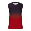 Hawaiian Shirts for Men 2023 Classic Fit Crew Neck Sleeveless Gradient Color Tank Tops Summer Causal Muscle Shirt Hawaiian Shirt for Men Cotton Red M view 4