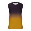 Hawaiian Shirts for Men 2023 Classic Fit Crew Neck Sleeveless Gradient Color Tank Tops Summer Causal Muscle Shirt Mens Hawaiian Shirts Yellow M view 4