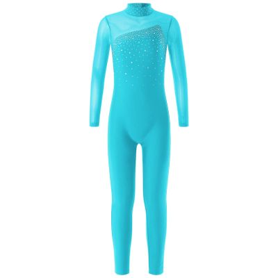 JanJean Kids Girls Two Piece Athletic Outfit Dance Sports Bra Tanks Crop Top with Leggings for Gymnastics/Gym/Workout Lake Blue 12 Years
