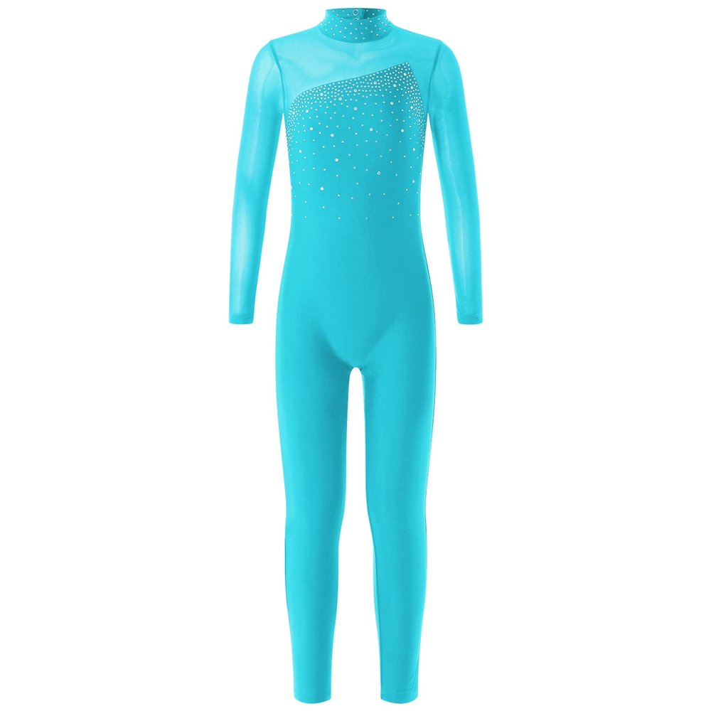 JanJean Kids Girls Two Piece Athletic Outfit Dance Sports Bra Tanks Crop Top with Leggings for Gymnastics/Gym/Workout Lake Blue 12 Years