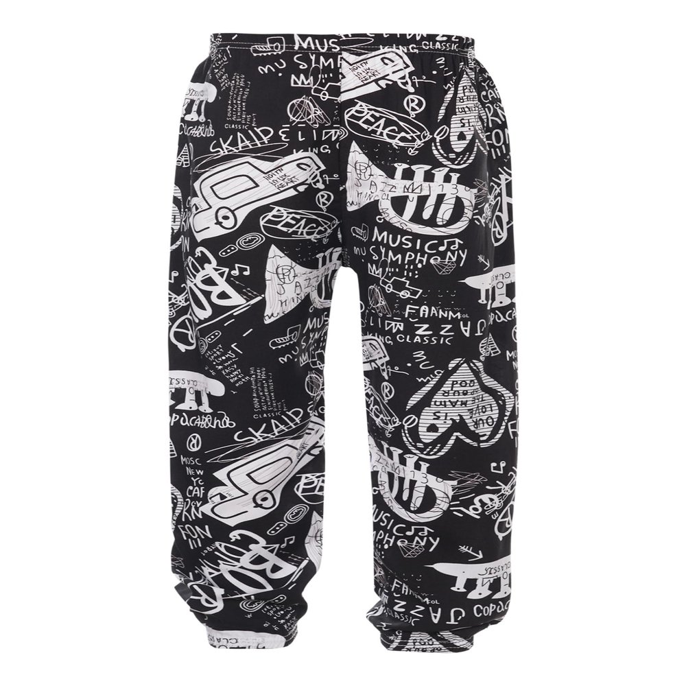 easyforever Kids Boys Girls Flower Leaf Elephant Geometry Pattern Trousers Yoga Hippie Sport Harem Pants Beach Bloomers Type E 9-10 Years