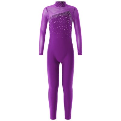 JanJean Kids Girls Two Piece Athletic Outfit Dance Sports Bra Tanks Crop Top with Leggings for Gymnastics/Gym/Workout Purple 16 Years