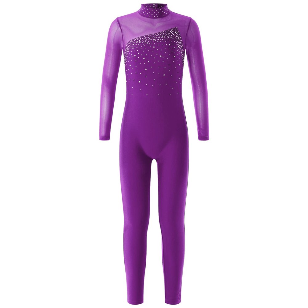 JanJean Kids Girls Two Piece Athletic Outfit Dance Sports Bra Tanks Crop Top with Leggings for Gymnastics/Gym/Workout Purple 16 Years