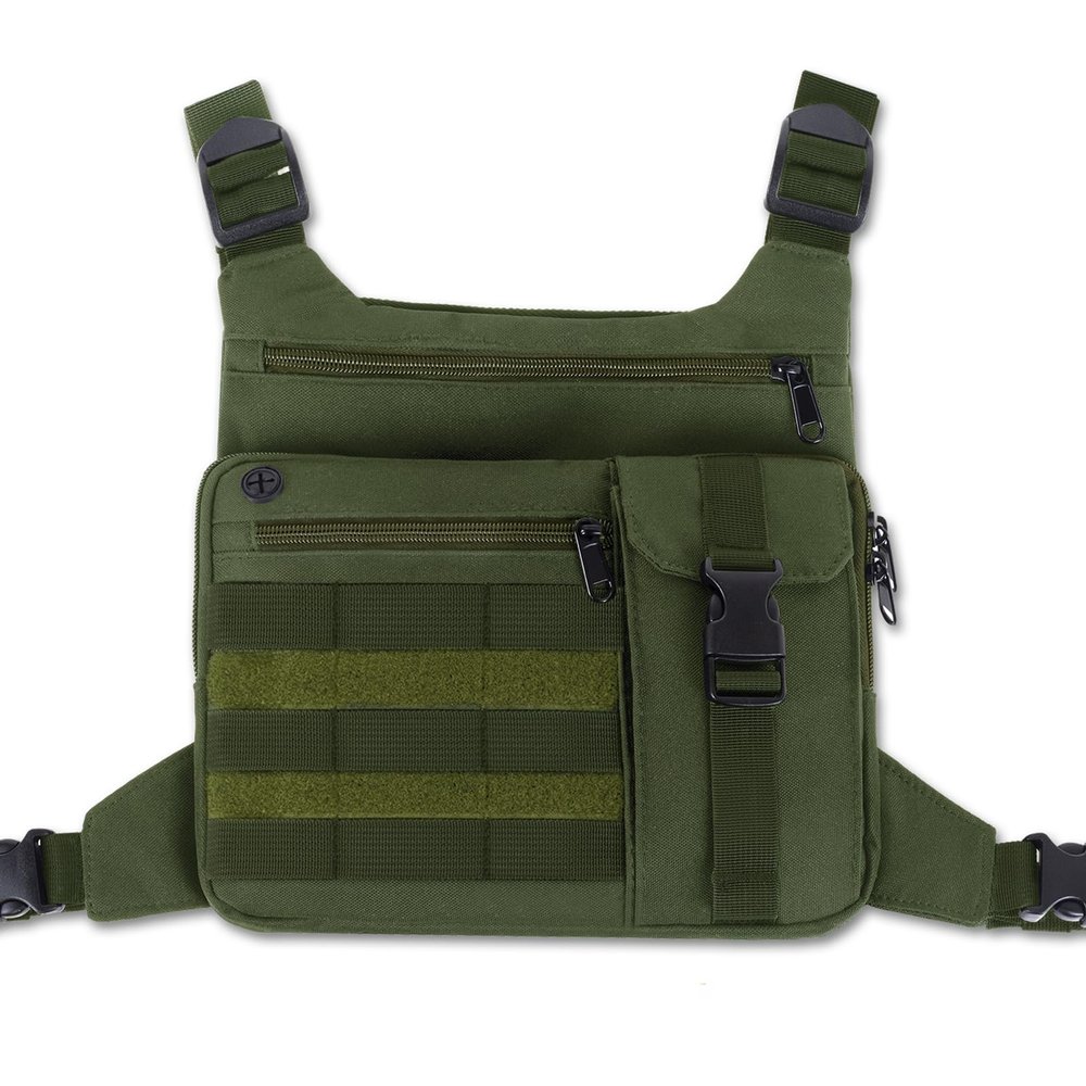 Tactical Chest Bag Lightweight Running Chest Pack, Water Resistant Running Vest Pack with Phone Holder Running Backpack for Men Women
