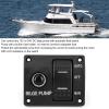 Bilge Pump Switch Panel, 3 Way Bilge Pump Switch Panel, 12V Or 24V DC Bilge Pump, Built in Fuse Holder, LED Indicator, Long Durability and Reliable Use for Car Boats view 2