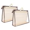 PATIKIL Handbag Dust Bags, 2 Pack Clear Purse Storage Organizer L Size PVC Dustproof Handbag Cover Transparent Purse Protector, Beige