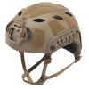 AOUTACC Lightweight Tactical Airsoft Helmet, Integrated Airsoft Helmet with NVG Mount Base, Upgrade Side Rails,Pre-Slotted Headset Strap and Other Helmet Accessories for Outdoor Sports-Tan view 1