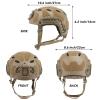 AOUTACC Lightweight Tactical Airsoft Helmet, Integrated Airsoft Helmet with NVG Mount Base, Upgrade Side Rails,Pre-Slotted Headset Strap and Other Helmet Accessories for Outdoor Sports-Tan view 2