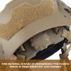 AOUTACC Lightweight Tactical Airsoft Helmet, Integrated Airsoft Helmet with NVG Mount Base, Upgrade Side Rails,Pre-Slotted Headset Strap and Other Helmet Accessories for Outdoor Sports-Tan view 3