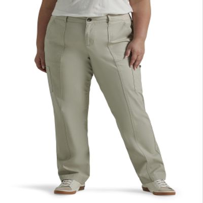 Lee Women's Plus Size Ultra Lux Comfort with Flex-to-Go Utility Pant Salina Stone 22 Plus
