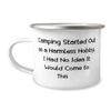 Camping Started Out as a Harmless Hobby. I Had No Camping 12oz Camper Mug, Special Camping Gifts, For Friends from Friends, Outdoors, Nature, Camping gear, Tents, Sleeping bags, Backpacks, Hiking view 1