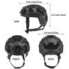 AOUTACC Lightweight Tactical Fast Helmet, Integrated Airsoft Helmet with NVG Mount Base, Side Rails,Pre-Slotted Headset Strap and Helmet Accessories for Outdoor Sports-Black view 2