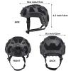 AOUTACC Lightweight Tactical Fast Helmet, Integrated Helmet with NVG Mount Base, Side Rails,Pre-Slotted Headset Strap and Helmet Accessories for Outdoor Sports -Camouflage Black view 2