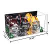Better Display Cases Acrylic Three Mini - Miniature Football Helmets (not Full Size) Display Case with Mirror Case, Green Risers and Mirror Base 19.25" x 8.25" x 8" (V47/A103) view 2