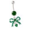 1PC Surgical Steel 14g 3/8 10mm dangle belly button piercing Piercing Jewelry navel Earring 8mm 5mm Emerald Crystal M15730 view 1