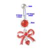 1PC Surgical Steel 14g 3/8 10mm dangle belly button piercing Piercing Jewelry navel Earring 8mm 5mm Emerald Crystal M15730 view 2