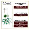 1PC Surgical Steel 14g 3/8 10mm dangle belly button piercing Piercing Jewelry navel Earring 8mm 5mm Emerald Crystal M15730 view 3