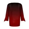 3/4 Sleeve T Shirt Tops for Women Summer Notch V Neck Casual Henley Work Tops Blouses Gradient Bell Sleeve Tunic Tees Watermelon Red view 3