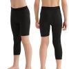 Valcatch Boys One Leg Compression Tights Leggings for Basketball Youth 3/4 Compression Pants Kids Sport Base Layer Underwear view 4