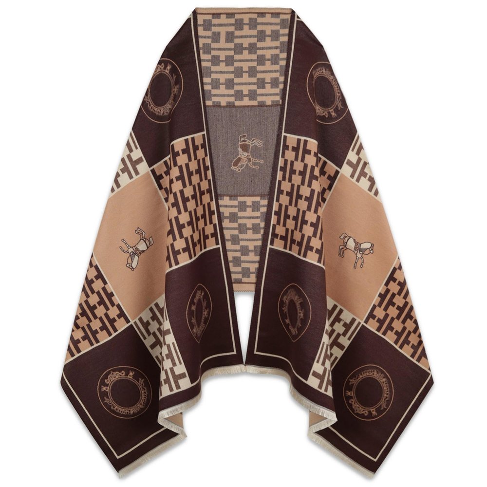 EXTREE Scarfs for Women Pashmina Silky Shawl Wrap for Evening Dressing Blanket Open Front Poncho Cape