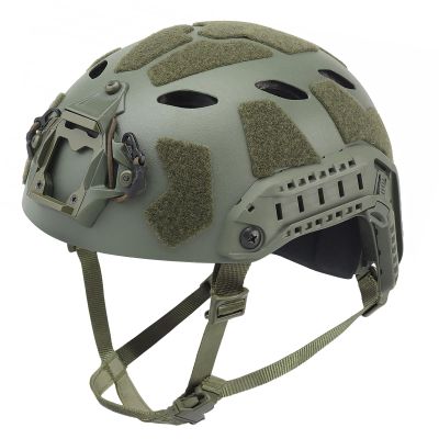 AOUTACC Lightweight Tactical Airsoft Helmet, Integrated Fast Helmet with NVG Mount Base, Upgrade Side Rails,Pre-Slotted Headset Strap and Accessories for Outdoor Sports-Green