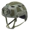 AOUTACC Lightweight Tactical Airsoft Helmet, Integrated Fast Helmet with NVG Mount Base, Upgrade Side Rails,Pre-Slotted Headset Strap and Accessories for Outdoor Sports-Green view 1
