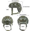 AOUTACC Lightweight Tactical Airsoft Helmet, Integrated Fast Helmet with NVG Mount Base, Upgrade Side Rails,Pre-Slotted Headset Strap and Accessories for Outdoor Sports-Green view 2
