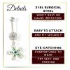 1PC Surgical Steel 14g 3/8 10mm belly button ring dangle Piercing Jewelry navel Ear Lobe 8mm 5mm Sapphire Crystal M15673 view 3