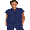 Healing Hands Women's Scrub Top Relaxed Fit Journey Top - 2 Pockets with Knit Details, Dolman Sleeve and Rounded Hem - 2152, L, Navy view 1