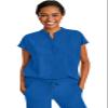 Healing Hands Women's Scrub Top Relaxed Fit Journey Top - 2 Pockets with Knit Details, Dolman Sleeve and Rounded Hem - 2152, XS, Royal view 1