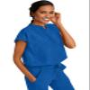 Healing Hands Women's Scrub Top Relaxed Fit Journey Top - 2 Pockets with Knit Details, Dolman Sleeve and Rounded Hem - 2152, XS, Royal view 4