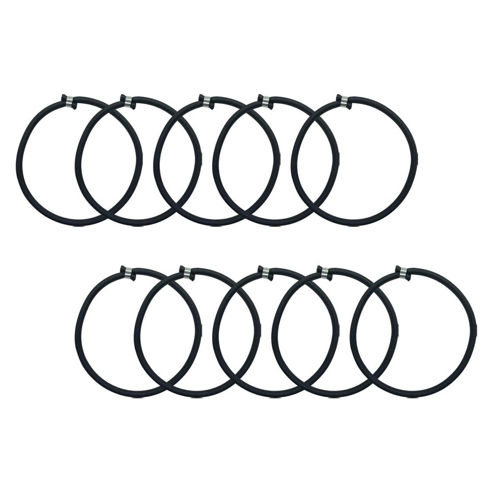 10Pcs Trampoline Elastic Rope Elastic Ties Aluminum Buckle Trampoline Accessories Bungee Cord for Tarp Canopy Exercise Fitness Trampoline, Black