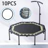 10Pcs Trampoline Elastic Rope Elastic Ties Aluminum Buckle Trampoline Accessories Bungee Cord for Tarp Canopy Exercise Fitness Trampoline, Black view 4