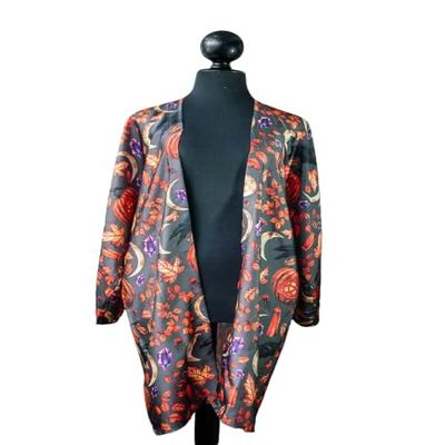 Samhain Pumpkin Fall Autumn Halloween Dark cottagecore Forest witch kimono dark black jacket