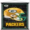 Trends International NFL Green Bay Packers - Neon Helmet 23 Wall Poster, 22.37" x 34.00", Print and Black Hanger Bundle view 1