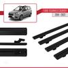 Compatible with Citroen Nemo 3 (225) 2007-2024 Basic Model Car Roof Rack Cross Bar Black Aluminium 4 Bars view 3