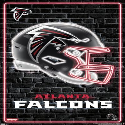 NFL Atlanta Falcons - Neon Helmet 23 Wall Poster, 34L" x 22.4W", Unframed Version