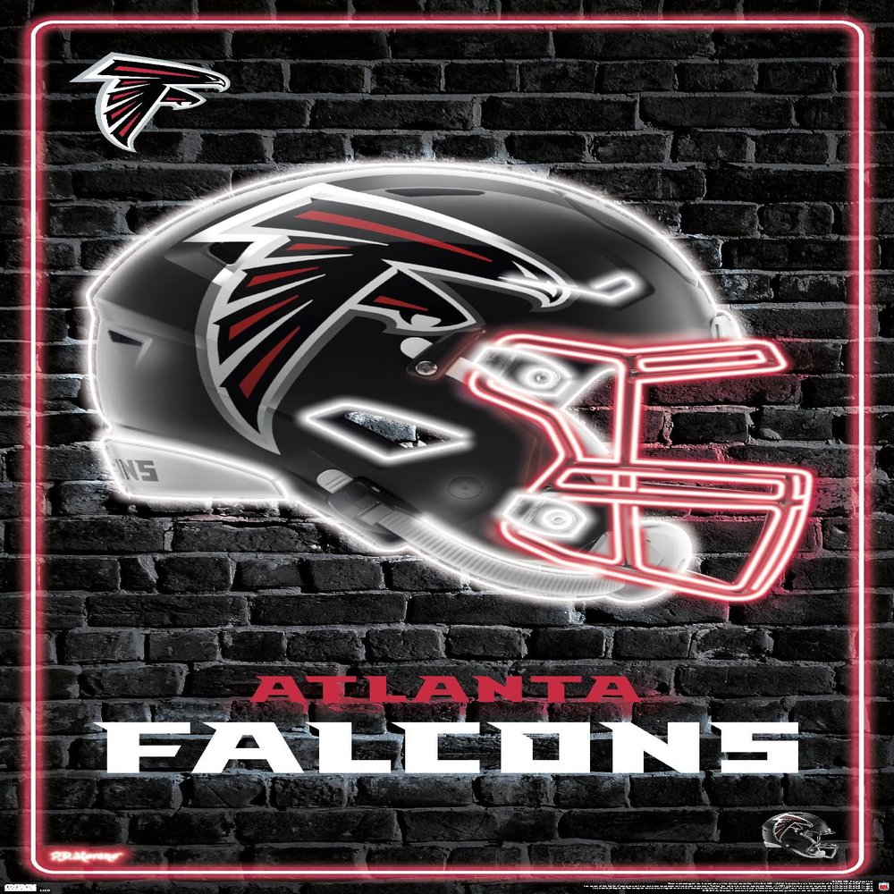 NFL Atlanta Falcons - Neon Helmet 23 Wall Poster, 34L" x 22.4W", Unframed Version